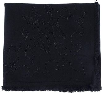 Zadig&Voltaire Stevie Strass Western Sjaal - Dames - Wintersjaals - Zwart - ONE Size - Kasjmier - Accessoires