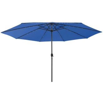 vidaXL Sombrilla De Jard&iacute;n Con Luces Led Azul Celeste 400 Cm Vidaxl