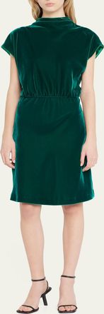 Giorgio Armani Velvet Cowl-Neck Dress