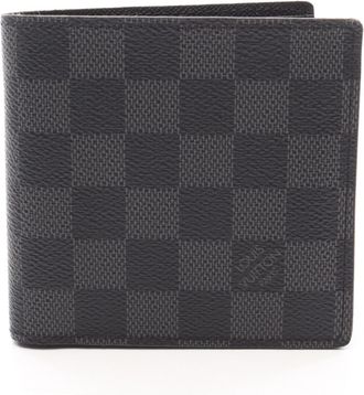 Louis Vuitton Black Leather Pvc Wallet (Bi-Fold) (Pre-Owned)