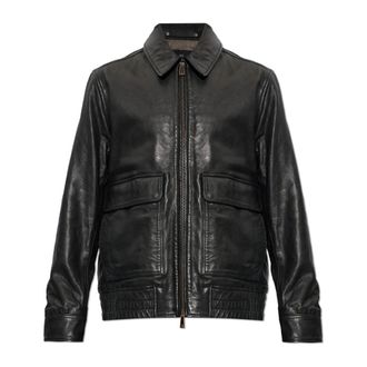 Paul Smith Vintage-stijl leren jas - Heren - Leren en Su&egrave;de Jassen - Bruin - L - Leer - Jassen