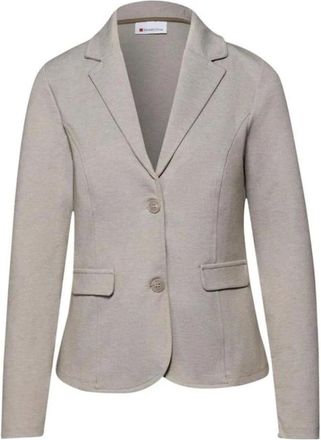Street One Blazers, female, Beige, Size: 2XS Polyacrylic Blazer with Notched Lapels