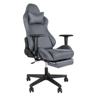 Levede Office Desk Chair Gaming Recliner Adjustable Height with Footrest in Grey