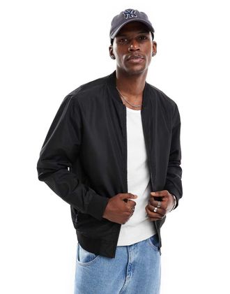 Brave Soul Giacca bomber nera-Nero