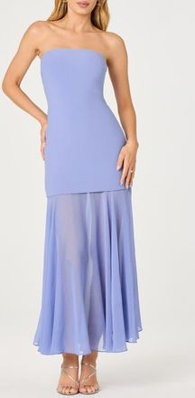 ASTR the Label Lizet Strapless Maxi Dress in Periwinkle at Nordstrom, Size X-Small
