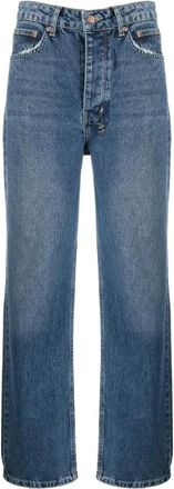 Ksubi Blauwe Straight Jeans - Dames - Regular Fit Jeans - Blauw - W28 - Katoen - Jeans