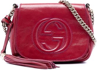 Gucci Pre-owned Cross Body Bags, female, Pink, Size: ONE SIZE Pre-owned Shoulder Bag with Chain Strap