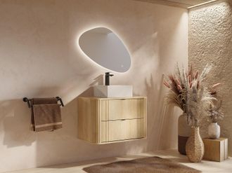 Vente-Unique Mobile bagno sotto lavabo sospeso Naturale chiaro 80 cm - FILOR