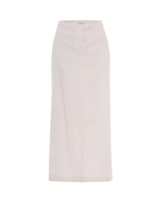 Patrizia Pepe Pencil Skirt In Stretch Cotton Twill With Central Slit Detail