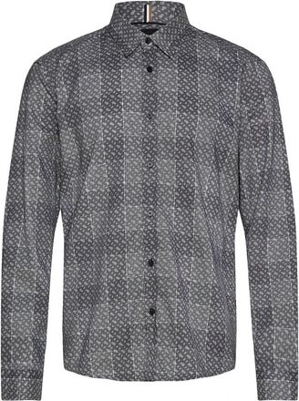 HUGO BOSS Patroon Casual Shirt - Heren - Overhemden - Grijs - Maat: S