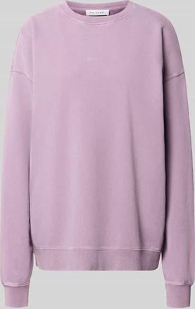 Oh April Oversized Sweatshirt mit Logo-Stitching Modell Farmers Market in Aubergine, Gr&ouml;&szlig;e XS