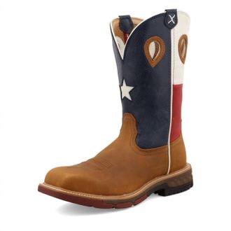 Twisted X Boots Mens 12 Western Work Boot In Light Brown / Texas Flag