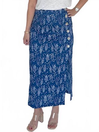 THML Clothing Button Detail Fish Skirt In Blue