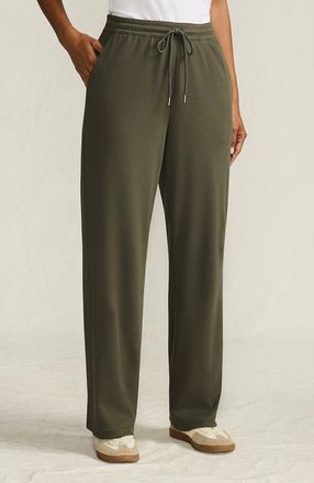 Lands End Sport Knit High Rise Pull On Relaxed Straight Leg Pants in Forest Moss at Nordstrom, Size X-Large P