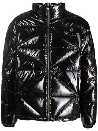 Philipp Plein Piumino con effetto lucido - Nero