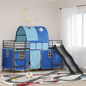 Berkfield Home KidsLoft Bed Frame Black & Blue 90 x 200 cm Metal