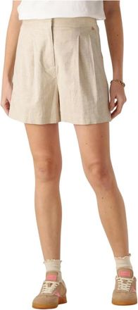 Nukus Nukus, Korte Broeken, Dames, Beige, L, Linnen, Daphne Shorts