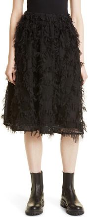 Baum Und Pferdgarten Sirella Mesh Fringe Skirt in Black at Nordstrom, Size 8 Us