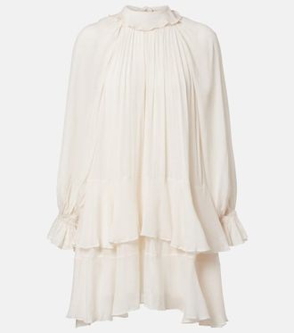 Poupette St Barth Vestido corto Dina de gasa con volantes