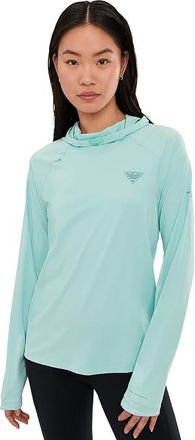 Columbia PFG Wild Cast Suntm Hoodie Womens Sweatshirt Marine Light : 2XL, Down/Elastane/Nylon