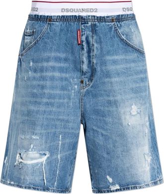 Dsquared2 Denimshorts met vintage-effect - Heren - Denim shorts - Blauw - L - Denim - Korte Broeken