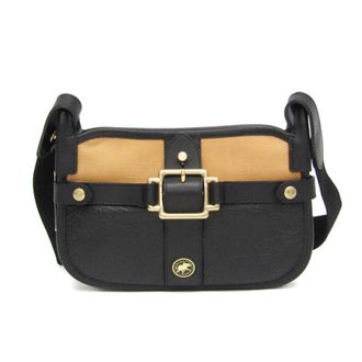 Hunting World Camel Leather Canvas Shoulder Bag (Pre-Owned)