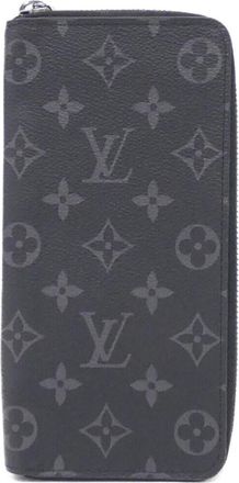 Louis Vuitton Black Coated Canvas Long Wallet (Bi-Fold) (Pre-Owned)