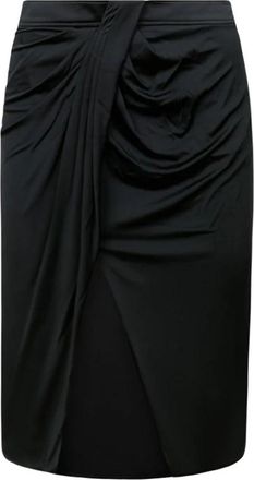 Tom Ford Zwarte Mini Rok met Overlap - Dames - Midirokken - Zwart - XS - Rokken