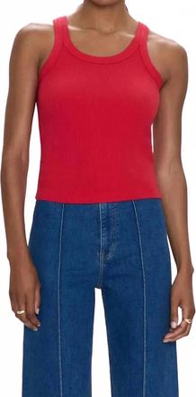 Pistola Denim Christy Curved Tank Top In Ruby
