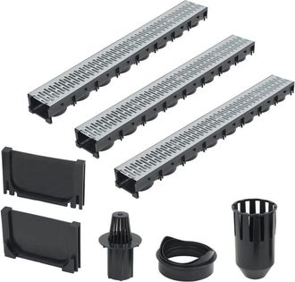 vidaXL Canales De Drenaje 3 Unidades Acero Galvanizado 3 M Vidaxl