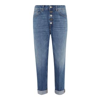 Dondup Cropped Jeans, female, Blue, Size: W24 Koons Jewel