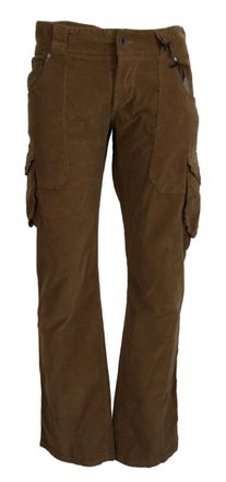 Ermanno Scervino Mens Brown Cotton Corduroy Cargo Pants Elastane