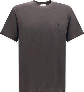 Saint Laurent Dark Taupe Logo T-Shirt