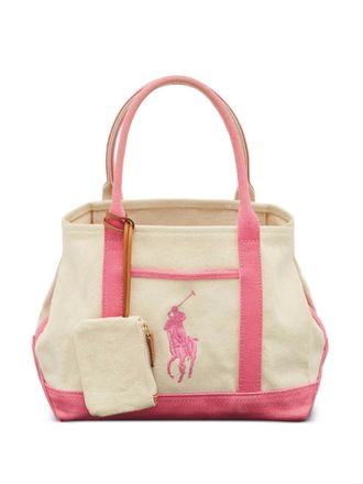 Polo Ralph Lauren canvas top-handle tote bag - women - Canvas/Canvas - One Size - Neutrals