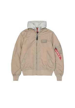 Alpha Industries Bomberjacke ALPHA INDUSTRIES MA-1 TT Hood Light, Herren, Gr. XXL, beige (vintage sand), Obermaterial: 100% Nylon, Futter: 100% Nylon, Kapuze: 75% Baum