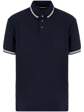 Emporio Armani Poloshirt met logo-kraag - Blauw