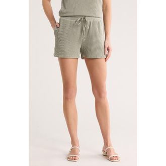 Bobeau Rib Drawstring Shorts in Seagrass at Nordstrom Rack, Size X-Large
