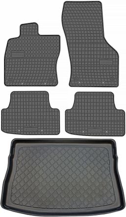 OEM Volkswagen Golf Vii Hatchback De 10/2012 A 12/2019. Juego: Alfombrillas De Goma Para Coche + Alfombrilla Para Maletero