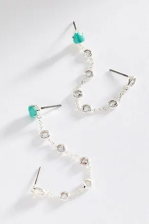 Ettika Double Piercing Turquoise Earrings