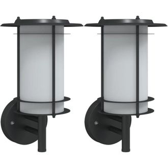 vidaXL Vidaxl - Apliques De Exterior 2 Unidades Acero Inoxidable Negro