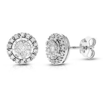 Vir Jewels 1/5 cttw Lab Grown Diamond Composite Earrings in Sterling Silver With Push Backs For Women