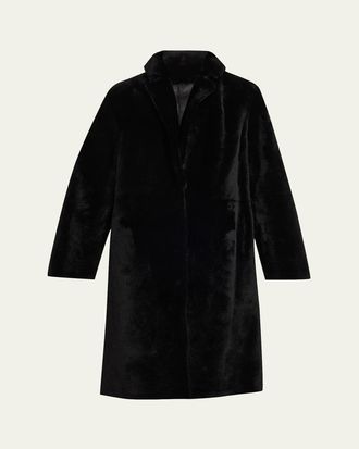 Yves Salomon Ironed Lamb Shearling Coat