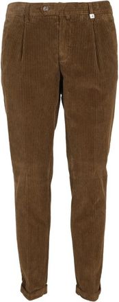 Myths Geribbelde Fluweel Top - Heren - Slim Fit Broeken - Bruin - S - Katoen - Broeken