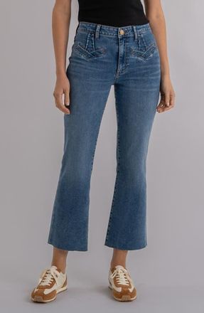 Kut from the Kloth Kelsey Raw Hem High Waist Kick Flare Jeans in Excitement at Nordstrom, Size 10P