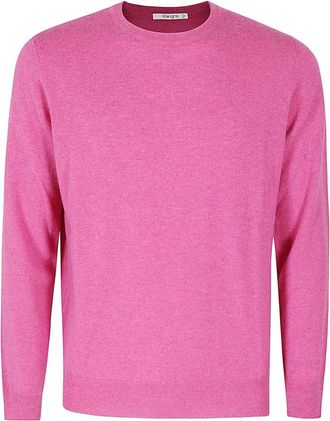 KANGRA Stijlvolle Gebreide Kleding - Heren - Ronde hals truien - Roze - 2XL - Wol - Truien & Vesten