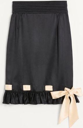 Valentino Double Satin Midi Skirt Wo