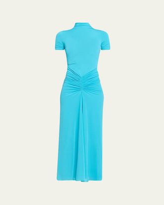 Ronny Kobo Enid Ruched Tissue Jersey Maxi Dress