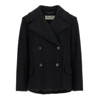 Dries Van Noten Jassen, Dames, Zwart, S, Katoen, Vafel Coat
