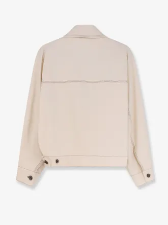Max Mara Womens Jersey Jacket Mxpnettare White Cotton