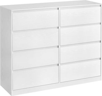 Vasagle C&oacute;moda de 8 cajones para dormitorio de color blanco